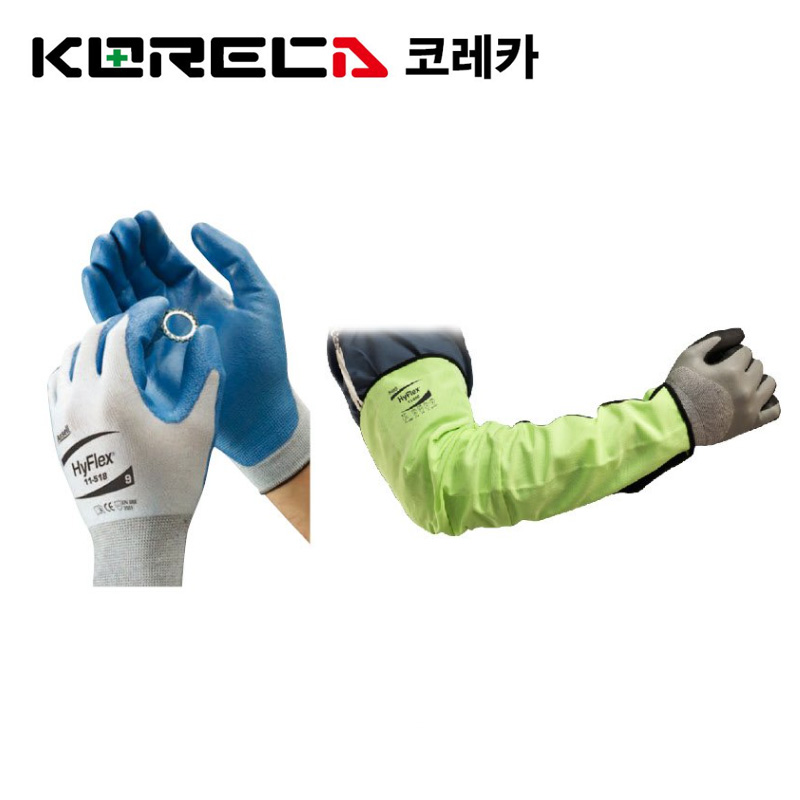 코레카 안셀 하이플렉스 11-518 베임 절단방지 장갑 / 하이플렉스 11-200 베임방지토시 (12조)